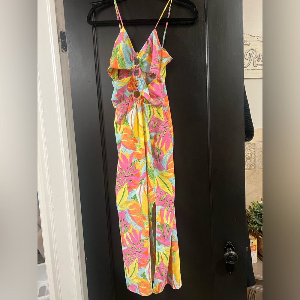 Multicolor cutout maxi dress